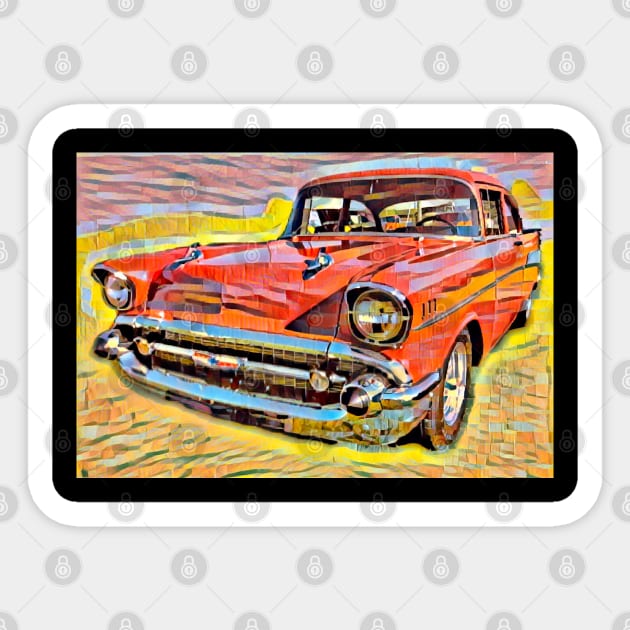 1957 Chevrolet Bel Air Sticker by StewStudio